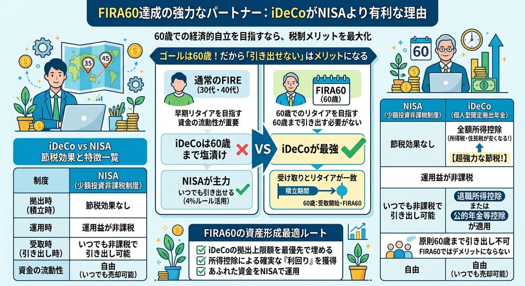 FIRA60では、NISAよりiDeCoが有利な理由